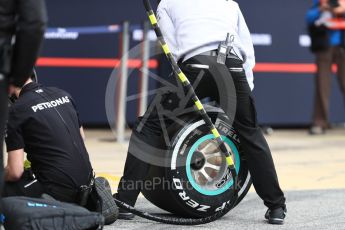 World © Octane Photographic Ltd. Formula 1 - Winter Test 1. Tyres of Mercedes AMG Petronas F1 W08 EQ Energy+. Circuit de Barcelona-Catalunya. Wednesday 1st March 2017. Digital Ref : 1782LB1D0129