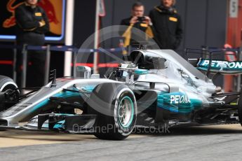 World © Octane Photographic Ltd. Formula 1 - Winter Test 1. Valtteri Bottas - Mercedes AMG Petronas F1 W08 EQ Energy+. Circuit de Barcelona-Catalunya. Wednesday 1st March 2017. Digital Ref : 1782LB1D0136