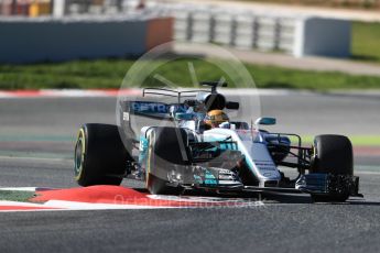 World © Octane Photographic Ltd. Formula 1 - Winter Test 1. Lewis Hamilton - Mercedes AMG Petronas F1 W08 EQ Energy+. Circuit de Barcelona-Catalunya. Wednesday 1st March 2017. Digital Ref :1782LB1D0217