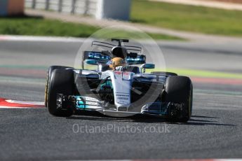 World © Octane Photographic Ltd. Formula 1 - Winter Test 1. Lewis Hamilton - Mercedes AMG Petronas F1 W08 EQ Energy+. Circuit de Barcelona-Catalunya. Wednesday 1st March 2017. Digital Ref :1782LB1D0221