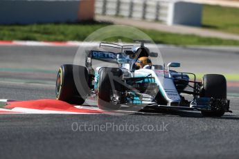 World © Octane Photographic Ltd. Formula 1 - Winter Test 1. Lewis Hamilton - Mercedes AMG Petronas F1 W08 EQ Energy+. Circuit de Barcelona-Catalunya. Wednesday 1st March 2017. Digital Ref :1782LB1D0245