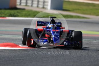 World © Octane Photographic Ltd. Formula 1 - Winter Test 1. Carlos Sainz - Scuderia Toro Rosso STR12. Circuit de Barcelona-Catalunya. Wednesday 1st March 2017. Digital Ref :1782LB1D0359