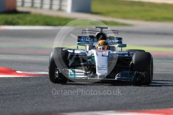 World © Octane Photographic Ltd. Formula 1 - Winter Test 1. Lewis Hamilton - Mercedes AMG Petronas F1 W08 EQ Energy+. Circuit de Barcelona-Catalunya. Wednesday 1st March 2017. Digital Ref :1782LB1D0410