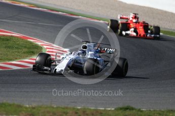 World © Octane Photographic Ltd. Formula 1 - Winter Test 1. Lance Stroll - Williams Martini Racing FW40 and Sebastian Vettel - Scuderia Ferrari SF70H. Circuit de Barcelona-Catalunya. Wednesday 1st March 2017. Digital Ref :1782LB1D0890