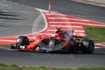 World © Octane Photographic Ltd. Formula 1 - Winter Test 1. Sebastian Vettel - Scuderia Ferrari SF70H. Circuit de Barcelona-Catalunya. Wednesday 1st March 2017. Digital Ref :1782LB1D0950