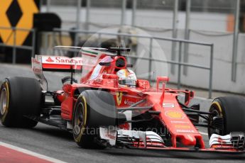 World © Octane Photographic Ltd. Formula 1 - Winter Test 1. Sebastian Vettel - Scuderia Ferrari SF70H. Circuit de Barcelona-Catalunya. Wednesday 1st March 2017. Digital Ref : 1782LB1D9628