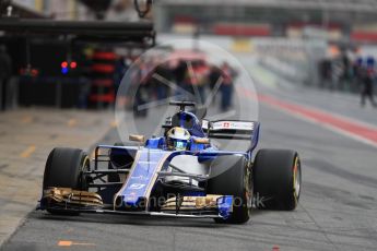 World © Octane Photographic Ltd. Formula 1 - Winter Test 1. Marcus Ericsson – Sauber F1 Team C36. Circuit de Barcelona-Catalunya. Wednesday 1st March 2017. Digital Ref : 1782LB1D9647