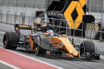 World © Octane Photographic Ltd. Formula 1 - Winter Test 1. Jolyon Palmer - Renault Sport F1 Team R.S.17. Circuit de Barcelona-Catalunya. Wednesday 1st March 2017. Digital Ref : 1782LB1D9682