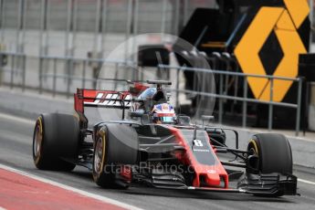 World © Octane Photographic Ltd. Formula 1 - Winter Test 1. Romain Grosjean - Haas F1 Team VF-17. Circuit de Barcelona-Catalunya. Wednesday 1st March 2017. Digital Ref : 1782LB1D9725