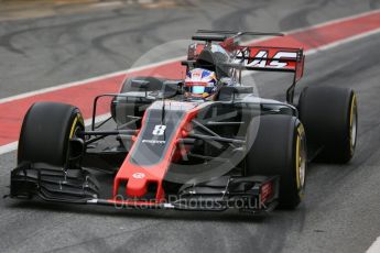 World © Octane Photographic Ltd. Formula 1 - Winter Test 1. Romain Grosjean - Haas F1 Team VF-17. Circuit de Barcelona-Catalunya. Wednesday 1st March 2017. Digital Ref : 1782LB5D8446