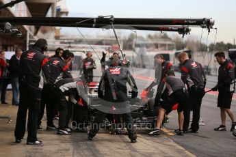 World © Octane Photographic Ltd. Formula 1 - Winter Test 1. Romain Grosjean - Haas F1 Team VF-17. Circuit de Barcelona-Catalunya. Wednesday 1st March 2017. Digital Ref : 1782LB5D8498