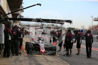 World © Octane Photographic Ltd. Formula 1 - Winter Test 1. Romain Grosjean - Haas F1 Team VF-17. Circuit de Barcelona-Catalunya. Wednesday 1st March 2017. Digital Ref : 1782LB5D8504