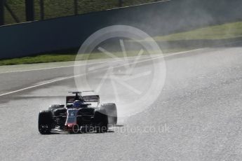 World © Octane Photographic Ltd. Formula 1 - Winter Test 1. Romain Grosjean - Haas F1 Team VF-17. Circuit de Barcelona-Catalunya. Thursday 2nd March 2017. Digital Ref :1783CB1D0056