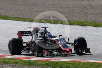 World © Octane Photographic Ltd. Formula 1 - Winter Test 1. Romain Grosjean - Haas F1 Team VF-17. Circuit de Barcelona-Catalunya. Thursday 2nd March 2017. Digital Ref :1783CB1D0069