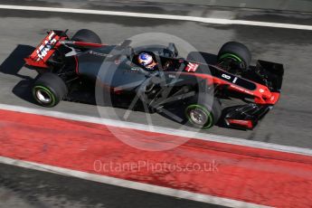 World © Octane Photographic Ltd. Formula 1 - Winter Test 1. Romain Grosjean - Haas F1 Team VF-17. Circuit de Barcelona-Catalunya. Thursday 2nd March 2017. Digital Ref :1783CB1D0105