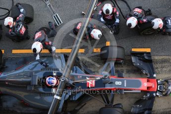 World © Octane Photographic Ltd. Formula 1 - Winter Test 1. Romain Grosjean - Haas F1 Team VF-17. Circuit de Barcelona-Catalunya. Thursday 2nd March 2017. Digital Ref :1783CB1D0143