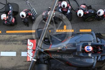 World © Octane Photographic Ltd. Formula 1 - Winter Test 1. Romain Grosjean - Haas F1 Team VF-17. Circuit de Barcelona-Catalunya. Thursday 2nd March 2017. Digital Ref :1783CB1D0165