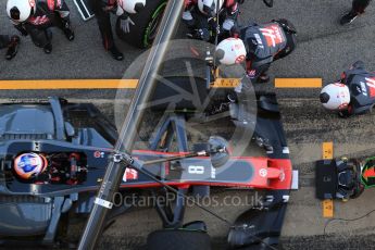 World © Octane Photographic Ltd. Formula 1 - Winter Test 1. Romain Grosjean - Haas F1 Team VF-17. Circuit de Barcelona-Catalunya. Thursday 2nd March 2017. Digital Ref :1783CB1D0239