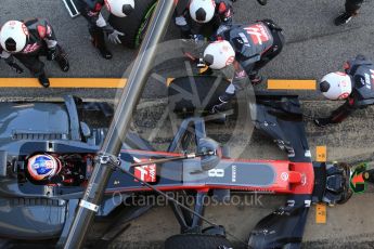 World © Octane Photographic Ltd. Formula 1 - Winter Test 1. Romain Grosjean - Haas F1 Team VF-17. Circuit de Barcelona-Catalunya. Thursday 2nd March 2017. Digital Ref :1783CB1D0247