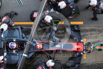 World © Octane Photographic Ltd. Formula 1 - Winter Test 1. Romain Grosjean - Haas F1 Team VF-17. Circuit de Barcelona-Catalunya. Thursday 2nd March 2017. Digital Ref :1783CB1D0297