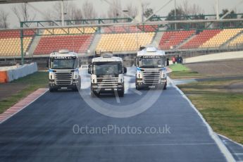 World © Octane Photographic Ltd. Formula 1 - Winter Test 1. The bowsers giving the track a soak. Circuit de Barcelona-Catalunya. Thursday 2nd March 2017. Digital Ref : 1783CB1D4650