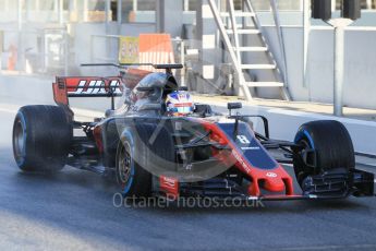 World © Octane Photographic Ltd. Formula 1 - Winter Test 1. Romain Grosjean - Haas F1 Team VF-17. Circuit de Barcelona-Catalunya. Thursday 2nd March 2017. Digital Ref :1783CB1D4711