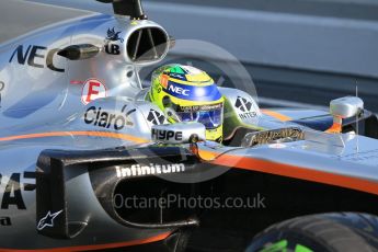 World © Octane Photographic Ltd. Formula 1 - Winter Test 1. Sergio Perez - Sahara Force India VJM10. Circuit de Barcelona-Catalunya. Thursday 2nd March 2017. Digital Ref :1783CB1D4728