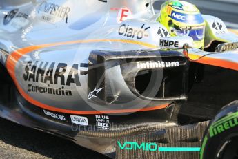World © Octane Photographic Ltd. Formula 1 - Winter Test 1. Sergio Perez - Sahara Force India VJM10. Circuit de Barcelona-Catalunya. Thursday 2nd March 2017. Digital Ref :1783CB1D4733