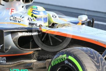 World © Octane Photographic Ltd. Formula 1 - Winter Test 1. Sergio Perez - Sahara Force India VJM10. Circuit de Barcelona-Catalunya. Thursday 2nd March 2017. Digital Ref :1783CB1D4748