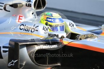 World © Octane Photographic Ltd. Formula 1 - Winter Test 1. Sergio Perez - Sahara Force India VJM10. Circuit de Barcelona-Catalunya. Thursday 2nd March 2017. Digital Ref :1783CB1D4750