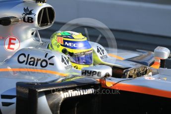 World © Octane Photographic Ltd. Formula 1 - Winter Test 1. Sergio Perez - Sahara Force India VJM10. Circuit de Barcelona-Catalunya. Thursday 2nd March 2017. Digital Ref :1783CB1D4753