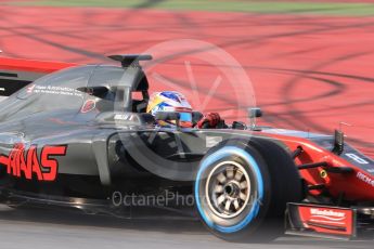 World © Octane Photographic Ltd. Formula 1 - Winter Test 1. Romain Grosjean - Haas F1 Team VF-17. Circuit de Barcelona-Catalunya. Thursday 2nd March 2017. Digital Ref : 1783CB1D9147