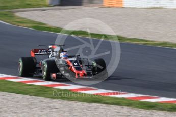 World © Octane Photographic Ltd. Formula 1 - Winter Test 1. Romain Grosjean - Haas F1 Team VF-17. Circuit de Barcelona-Catalunya. Thursday 2nd March 2017. Digital Ref :1783CB1D9421