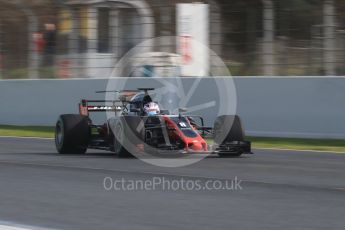 World © Octane Photographic Ltd. Formula 1 - Winter Test 1. Romain Grosjean - Haas F1 Team VF-17. Circuit de Barcelona-Catalunya. Thursday 2nd March 2017. Digital Ref : 1783CB1D9686