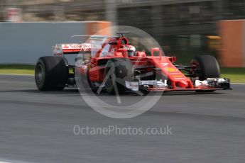World © Octane Photographic Ltd. Formula 1 - Winter Test 1. Kimi Raikkonen - Scuderia Ferrari SF70H. Circuit de Barcelona-Catalunya. Thursday 2nd March 2017. Digital Ref :1783CB1D9709