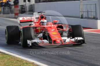 World © Octane Photographic Ltd. Formula 1 - Winter Test 1. Kimi Raikkonen - Scuderia Ferrari SF70H. Circuit de Barcelona-Catalunya. Thursday 2nd March 2017. Digital Ref :1783CB1D9730