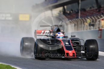 World © Octane Photographic Ltd. Formula 1 - Winter Test 1. Romain Grosjean - Haas F1 Team VF-17. Circuit de Barcelona-Catalunya. Thursday 2nd March 2017. Digital Ref :1783CB1D9968