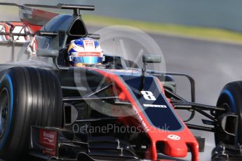 World © Octane Photographic Ltd. Formula 1 - Winter Test 1. Romain Grosjean - Haas F1 Team VF-17. Circuit de Barcelona-Catalunya. Thursday 2nd March 2017. Digital Ref :1783CB1D9974
