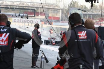 World © Octane Photographic Ltd. Formula 1 - Winter Test 1. Romain Grosjean - Haas F1 Team VF-17. Circuit de Barcelona-Catalunya. Thursday 2nd March 2017. Digital Ref : 1783LB1D1195