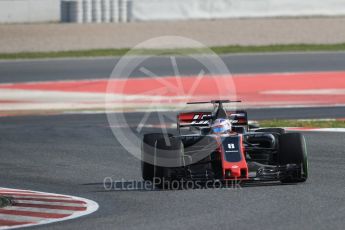 World © Octane Photographic Ltd. Formula 1 - Winter Test 1. Romain Grosjean - Haas F1 Team VF-17. Circuit de Barcelona-Catalunya. Thursday 2nd March 2017. Digital Ref : 1783LB1D1374