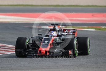 World © Octane Photographic Ltd. Formula 1 - Winter Test 1. Romain Grosjean - Haas F1 Team VF-17. Circuit de Barcelona-Catalunya. Thursday 2nd March 2017. Digital Ref : 1783LB1D1407