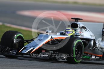 World © Octane Photographic Ltd. Formula 1 - Winter Test 1. Sergio Perez - Sahara Force India VJM10. Circuit de Barcelona-Catalunya. Thursday 2nd March 2017. Digital Ref : 1783LB1D1767