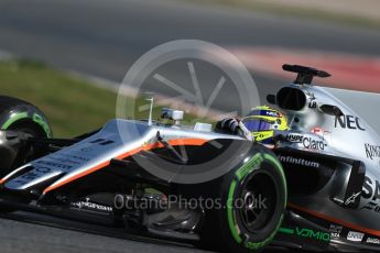 World © Octane Photographic Ltd. Formula 1 - Winter Test 1. Sergio Perez - Sahara Force India VJM10. Circuit de Barcelona-Catalunya. Thursday 2nd March 2017. Digital Ref : 1783LB1D1805