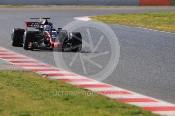 World © Octane Photographic Ltd. Formula 1 - Winter Test 1. Romain Grosjean - Haas F1 Team VF-17. Circuit de Barcelona-Catalunya. Thursday 2nd March 2017. Digital Ref : 1783LB1D1976