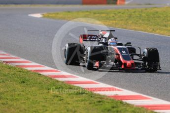 World © Octane Photographic Ltd. Formula 1 - Winter Test 1. Romain Grosjean - Haas F1 Team VF-17. Circuit de Barcelona-Catalunya. Thursday 2nd March 2017. Digital Ref : 1783LB1D2016