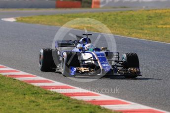 World © Octane Photographic Ltd. Formula 1 - Winter Test 1. Antonio Giovinazzi – Sauber F1 Team C36. Circuit de Barcelona-Catalunya. Thursday 2nd March 2017. Digital Ref :1783LB1D2033