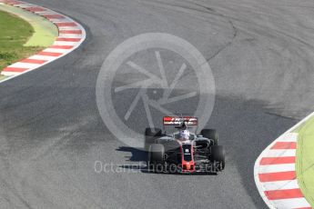 World © Octane Photographic Ltd. Formula 1 - Winter Test 1. Romain Grosjean - Haas F1 Team VF-17. Circuit de Barcelona-Catalunya. Thursday 2nd March 2017. Digital Ref :1783LB1D2189