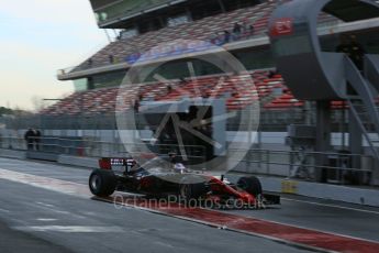 World © Octane Photographic Ltd. Formula 1 - Winter Test 1. Romain Grosjean - Haas F1 Team VF-17. Circuit de Barcelona-Catalunya. Thursday 2nd March 2017. Digital Ref : 1783LB5D8908