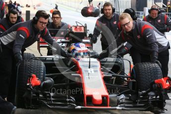 World © Octane Photographic Ltd. Formula 1 - Winter Test 1. Romain Grosjean - Haas F1 Team VF-17. Circuit de Barcelona-Catalunya. Thursday 2nd March 2017. Digital Ref : 1783LB5D8920