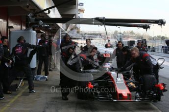 World © Octane Photographic Ltd. Formula 1 - Winter Test 1. Romain Grosjean - Haas F1 Team VF-17. Circuit de Barcelona-Catalunya. Thursday 2nd March 2017. Digital Ref : 1783LB5D8924